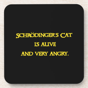 Lustiges Quanten-Dilemma - Schrödingers Katze ist Getränkeuntersetzer