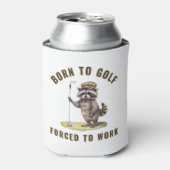 lustiges Raccoon Golf, geboren zum Golfspielen, ge Dosenkühler (Kanne Vorderseite)