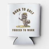 lustiges Raccoon Golf, geboren zum Golfspielen, ge Dosenkühler (Vorderseite)