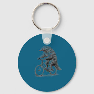 Lustiges Radfahren mit Pangolin auf einem Fahrrad Schlüsselanhänger