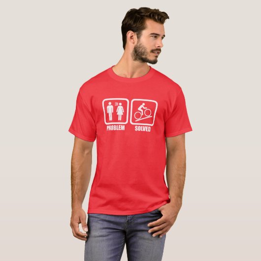 Lustiges radfahrenproblem gelöst T-Shirt (Vorne ganz)
