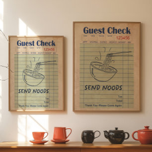 Lustiges Ramen Meme Vintage-Diner-Küchenposter Poster