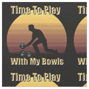 Lustiges Rasen Bowling Spielzeit Design, Stoff