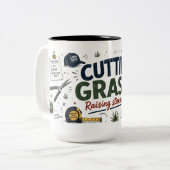 Lustiges Rasengeschenk Tasse mit Spruch (Vorderseite Links)