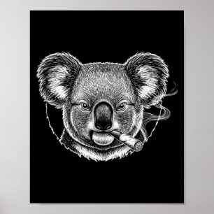 Lustiges rauchendes Koala-Meme Vintage-Raucher-Des Poster