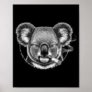 Lustiges rauchendes Koala-Meme Vintage-Raucher-Des Poster