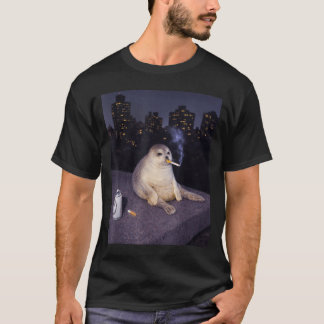Lustiges rauchendes Robben-Meme T-Shirt