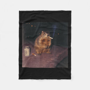 Lustiges rauchendes Waldmurmeltier Zigaretten Gen Fleecedecke