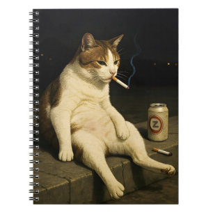 Lustiges Rauchkatzen-Meme für Gen Z Notizblock