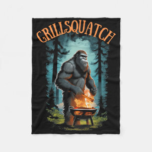 Lustiges Rbecue Griller-Shirt - Bigfoot grillt Sas Fleecedecke