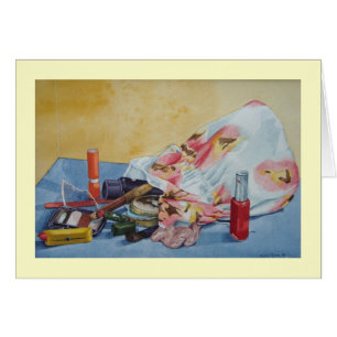 lustiges realistisches Gemälde mit Retro-Make-up