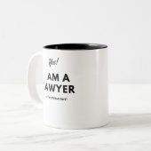 Lustiges Rechtsanwalt-Zitat in Schwarzem u. im Zweifarbige Tasse (Vorderseite Links)