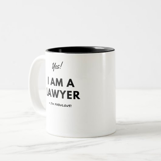 Lustiges Rechtsanwalt-Zitat in Schwarzem u. im Zweifarbige Tasse (Vorderseite Links)