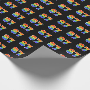 Lustiges Regenbogen-Spektrum-Muster "87" Ereignis- Geschenkpapier