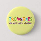 Lustiges Regenbogentrombone-Band-Geschenk Button (Vorderseite)