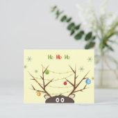 Lustiges Ren Feiertagspostkarte (Stehend Vorderseite)