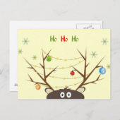 Lustiges Ren Feiertagspostkarte (Vorne/Hinten)