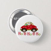 Lustiges Ren in Auto Weihnachten HO HO HO Button (Vorne & Hinten)