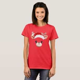 Lustiges Rentier-Gesicht frohe Weihnachten Familie T-Shirt