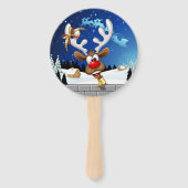 Lustiges Rentier-Gucken-Christmas-Meme Fächer (Rückseite)