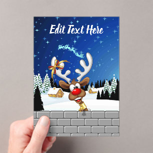 Lustiges Rentier-Gucken Weihnachten Meme Acryleinladungen