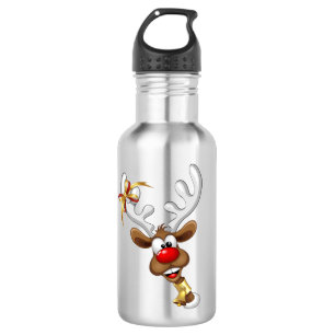Lustiges Rentier-Gucken Weihnachten Meme Edelstahlflasche
