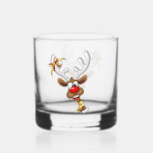 Lustiges Rentier-Gucken Weihnachten Meme Whiskyglas (Rückseite)