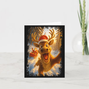 Lustiges Rentier Selfie Santa Frohe Weihnachten Mä Karte