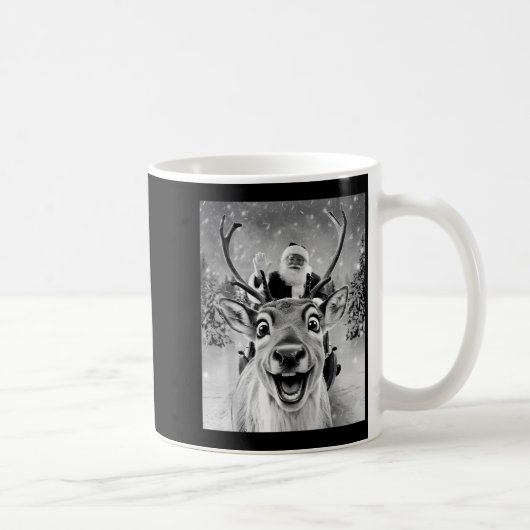 Lustiges Rentier Selfie Santa Weihnachten Männer F Kaffeetasse (Rechts)