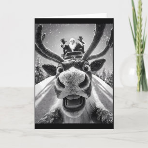 Lustiges Rentier-Selfie Weihnachten Karte