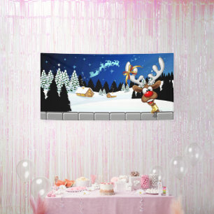 Lustiges Rentier-Spionier-Weihnachts-Meme Banner