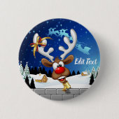 Lustiges Rentier-Spionier-Weihnachts-Meme Button (Vorderseite)