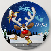 Lustiges Rentier-Spionier-Weihnachts-Meme Button (Vorderseite)