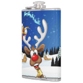 Lustiges Rentier-Spionier-Weihnachts-Meme Flachmann (Links)