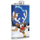 Lustiges Rentier-Spionier-Weihnachts-Meme Flachmann (Rechts)
