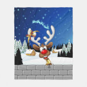 Lustiges Rentier-Spionier-Weihnachts-Meme Fleecedecke (Vorderseite)