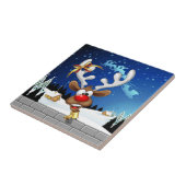 Lustiges Rentier-Spionier-Weihnachts-Meme Fliese (Seite)