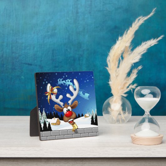 Lustiges Rentier-Spionier-Weihnachts-Meme Fotoplatte (InSitu)