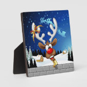 Lustiges Rentier-Spionier-Weihnachts-Meme Fotoplatte (Vorderseite)