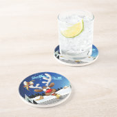 Lustiges Rentier-Spionier-Weihnachts-Meme Getränkeuntersetzer (Seite)