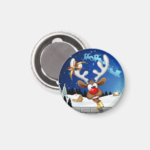 Lustiges Rentier-Spionier-Weihnachts-Meme Magnet