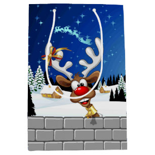 Lustiges Rentier-Spionier-Weihnachts-Meme Mittlere Geschenktüte