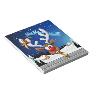 Lustiges Rentier-Spionier-Weihnachts-Meme Notizblock
