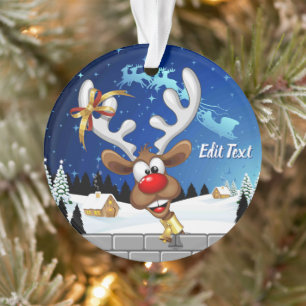 Lustiges Rentier-Spionier-Weihnachts-Meme Ornament