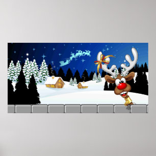 Lustiges Rentier-Spionier-Weihnachts-Meme Poster