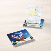 Lustiges Rentier-Spionier-Weihnachts-Meme Rechteckiger Pappuntersetzer (Vor Ort)