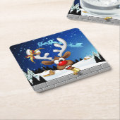 Lustiges Rentier-Spionier-Weihnachts-Meme Rechteckiger Pappuntersetzer (angewinkelt)