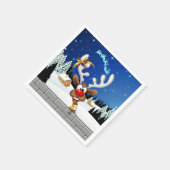 Lustiges Rentier-Spionier-Weihnachts-Meme Serviette (Ecke)