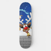 Lustiges Rentier-Spionier-Weihnachts-Meme Skateboard (Vorderseite)