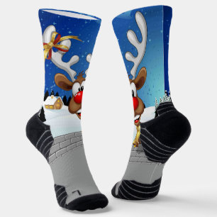 Lustiges Rentier-Spionier-Weihnachts-Meme Socken